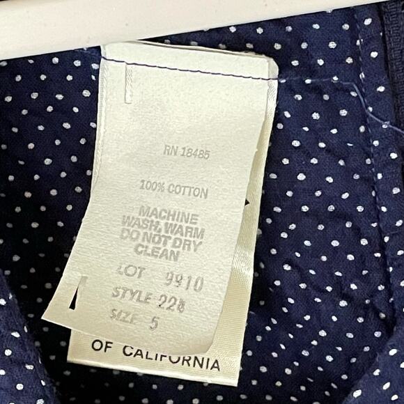 Vintage Jody T of California White Blue Prairie Smocked Gunne Sax Dress Size 5 - Picture 11 of 12